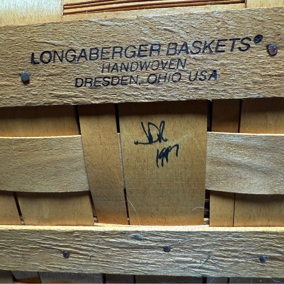 Longaberger 1997 Sweetheart Remembrance Weekend Basket RED Combo Both Liners - Picture 10 of 13